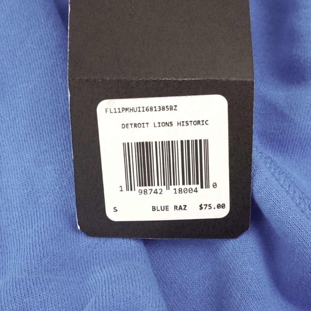 NWT [47] Brand Detroit Lions NFL Blue Script Pullover Hoodie Men's Size M or L - Picture 9 of 10